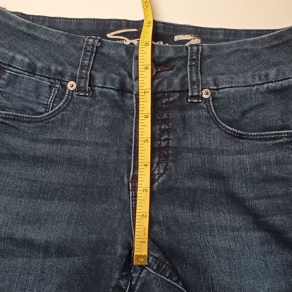 Seven7 Jeans Size 6 Tummyless Mid Rise Skinny Leg Dark Wash - Picture 8 of 10